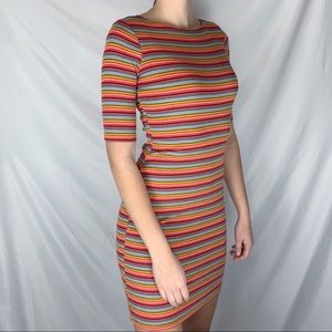 Socialite Colorful Striped Dress Size Small